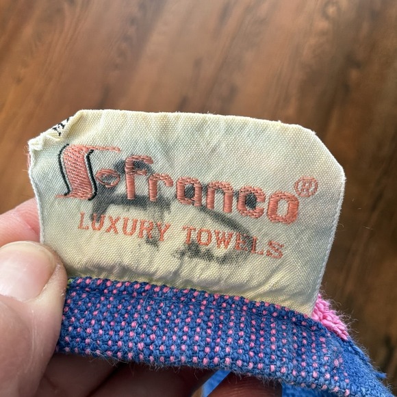 VTG Franco Beach Towel Colorful Windsurfers Waves Sailing 80s 90s - Picture 7 of 8